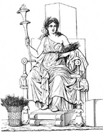 Fresco depicting Ceres (Demeter), found in Pompeii in the Casa del Naviglio, now in the National Archaeological Museum of Naples.