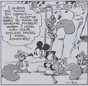 Mickey Mouse with a group of squirrels on 10-24-1930.