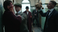 John Shelby and Arthur Shelby Jr. stop the Lee members from stealing money from Billy Kimber's men. (Episode 1.3)