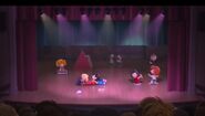 The stage from the school's talent shows is very similar to the one shown in A Charlie Brown Christmas, as it is the backstage.