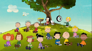 Peanuts gang enjoyed a Marcie's quiet spot with a breeze of wind