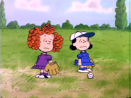 Lucy and Frieda looked at the baseball in The Charlie Brown and Snoopy Show