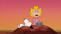 Sally and Snoopy waiting to see a comet