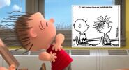 The classic gag in which Linus' hair stands on end when the teacher calls on him appears in the movie. Schulz loved drawing Linus' "scary" hair.
