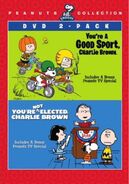 DVD cover of 2 pack with You're Not Elected, Charlie Brown