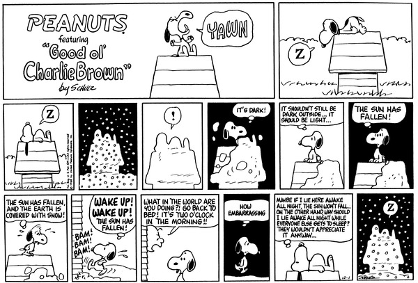 snoopy comic strips with notes