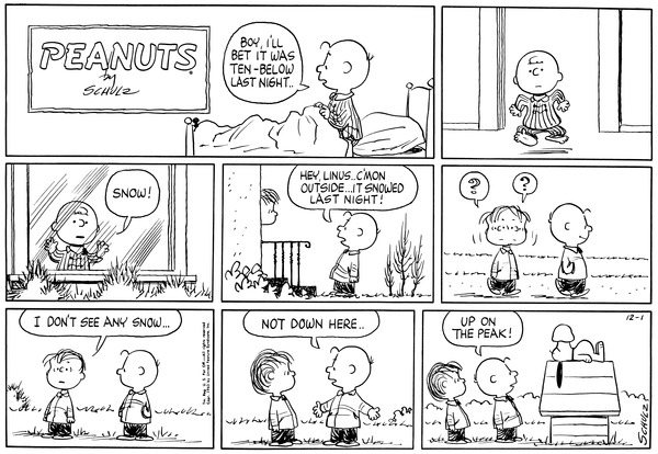 peanuts christmas comic strip