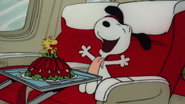 Woodstock in Snoopy's food