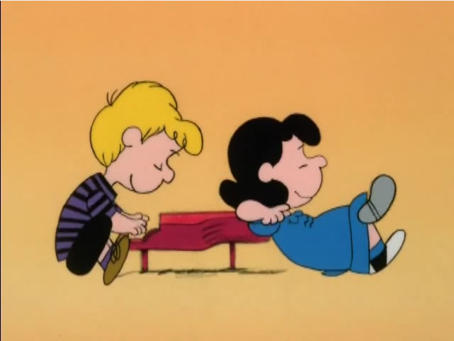 schroeder playing peanuts