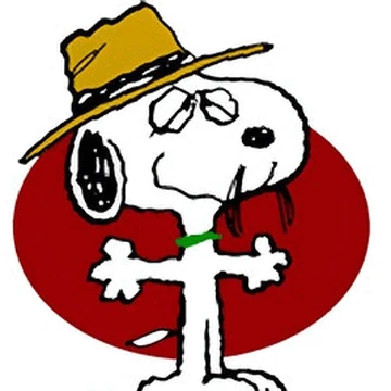 snoopy with hat