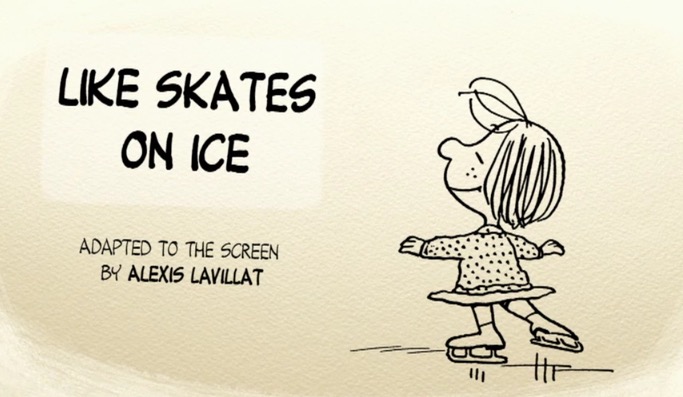 peanuts ice skating clip art