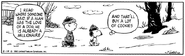 Charlie Brown and Snoopy in a comic strip from February 10, 1992