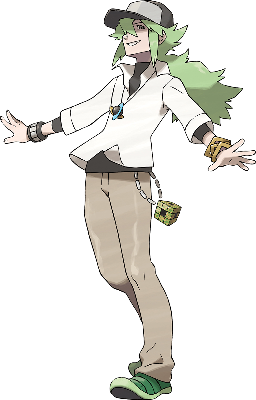 Um personagem pokémon com folhas verdes e fundo preto.