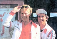 Paul Burnett and David Jensen at a Radio 1 roadshow, 1981