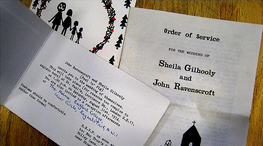 Peel's wedding invitation