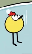 Peep with a snowflake on top of his comb