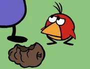 Chirp next to a pinecone
