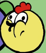 Peep imitating a fish as seen in Give Me a Call