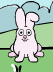 A pinkish-white bunny