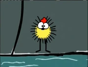 Peep after drying himself off