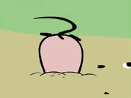 Squeak's head in the dirt