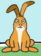 A brown, white, and orange bunny