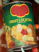 The Del Monte Fruit Cocktail can as seen in the picturephone.