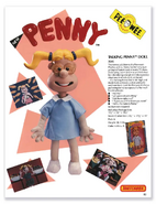 Timothy Young’s prototype for the unreleased 15” tall talking Penny doll as seen in the 1989 Matchbox catalog