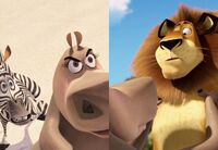 Gloria stopping Alex from scolding Marty.