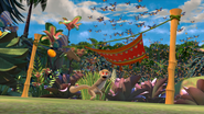 A lemur is seen terrified as the butterflies swarm into the kingdom during the First Butterfly Attack.