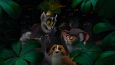 King Julien and Maurice just before kicking Mort towards Alex