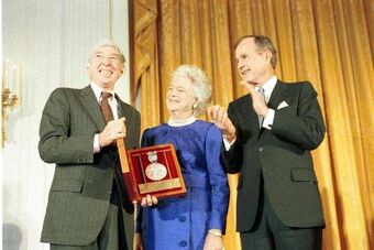 John Updike with Bushes