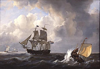 Frigate. Painting by Johannes Christiaan Schotel (1787-1838), Courtesy Wikimedia Commons.