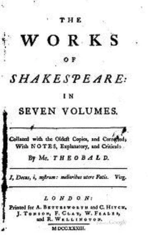 Lewis Theobald (1685-1744), The Works of Shakespeare, 1733. Courtesy Internet Archive.