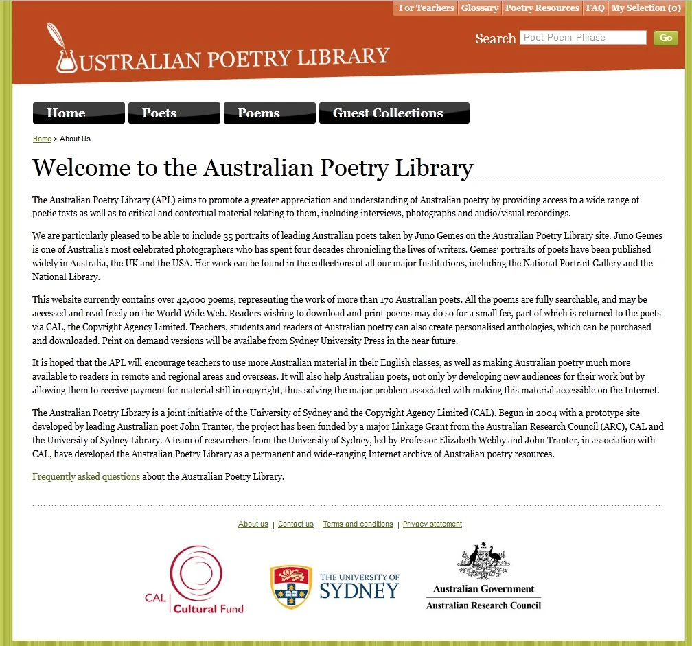 Australian Poetry Library Penny's poetry pages Wiki Fandom