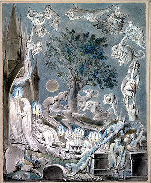 William Blake - The Gambols of Ghosts According with their Affections Previous to the Final Judgment