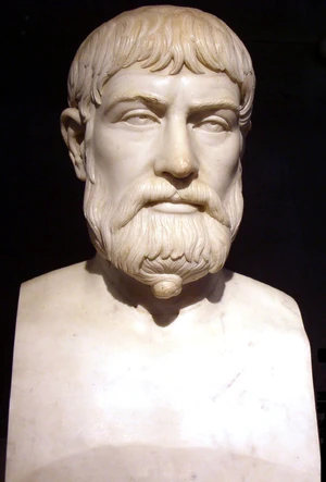 Roman copy of Greek 5th century BC bust of Pindar, (Museo Archeologica Nazionale, Naples). Photo by Stas Koslovsky. Licenced under Creative Commons, courtesy Wikimedia Commons.