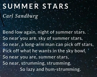 "Summer Stars" by  uses epistrophe as its chief poetic device.