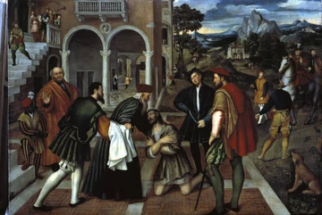 The Return of the Prodigal Son, by Bernardino Licinio (1489–1565). Courtesy Wikimedia Commons.