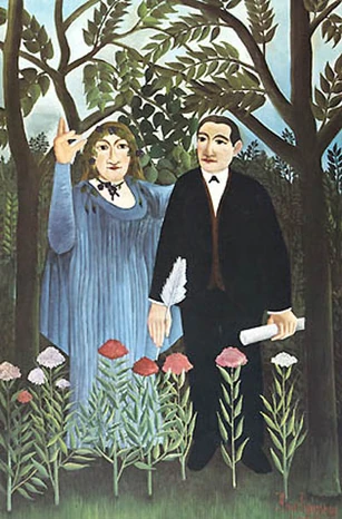 The Muse Inspiring the Poet, portrait of Apollinaire by Henri Rousseau (1844-1910), 1909. Courtesy Wikimedia Commons.