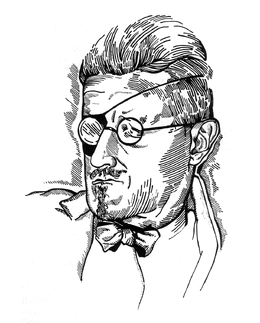 Barnes's drawing of James Joyce illustrated her 1922 interview with him in Vanity Fair.