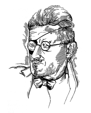 James Joyce (1882-1941). Sketch by  (1922). Courtesy Wikimedia Commons.