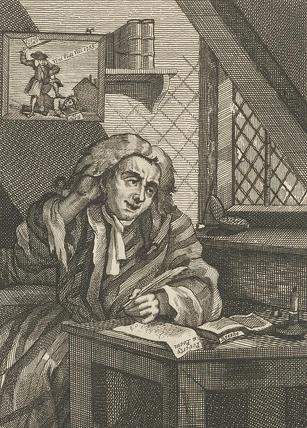 Lewis Theobald - Detail of the Poet. Relief by William Hogarth. Courtesy Pixels.com.
