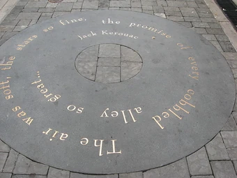 Excerpt from On the Road in Jack Kerouac Alley, Chinatown, San Francisco. Courtesy Wikimedia Commons.