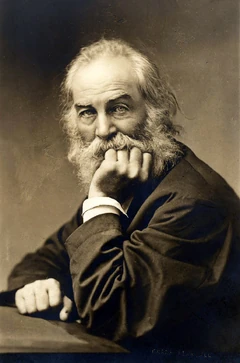 Whitman at about 50. From A Life of Walt Whitman by Henry Bryan Binns, 1905. Courtesy Wikimedia Commons.