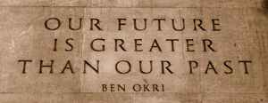 Quote by Ben Okri on the Memorial Gates at the Hyde Park Corner end of Constitution Hill in London, UK