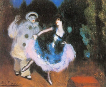 Pierrot and Columbine, by Pablo Picasso (1881-1973), 1900. Courtesy Cultured Arm.