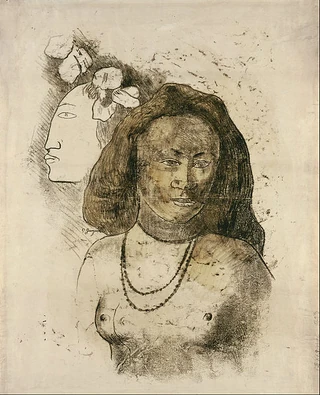 Tahitian Woman with Evil Spirit, by Paul Gauguin  (1848-1903), circa 1903. Courtesy Wikimedia Commons.
