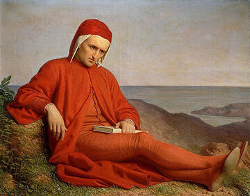 "Dante in Exile". Painting attributed to Domenico Peterlini (1820-1891), circa 1880. Courtesy Wikimedia Commons.