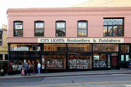 City Lights Bookstore, San Francisco, in 2010. Photo by Caroline Culler. Courtesy Wikimedia Commons.